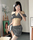 【3色】3点セット ビキニ タンキニ 大人可愛い おしゃれ感 水着 花柄 YH7-CF-YGK38