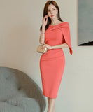 膝丈ドレス キャバドレス 不規則 通勤 おしゃれ 着瘦せ 気質 YH2-ZED882181BH506