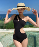 水着 モノキニ カットアウト セクシー ワンショルダー バックオープン ボディフィット 細見え ギャル 温泉 リゾート ビーチ  JC7-DP-A10985