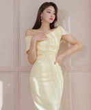 【2色】ミニドレス キャバドレス おしゃれ セクシー 通勤 ワンショルダー YH2-ZED886633BH506