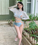 3点セット 水着 ホルターネック モノキニ ビキニ 光沢感 海 セクシー YH7-CF074