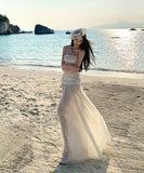 ロングドレス キャバドレス セクシー 上品 チュール ベアトップ スパンコール 清楚系 JC2-XHY919910