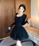 【2点セット】ミニドレス キャバドレス セクシー 高見え フレンチ風 セレブ系 スリム ショートアウター×ミニワンピ セットアップ スパンコールデザイン デート お出かけ JC2-XKDD335B-6502-Sep26