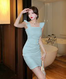 【4色】ミニドレス キャバドレス おしゃれ セクシー 通勤 気質 YH2-ZED889509GT510