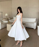 【2色】膝丈ドレス 高級感 ラAイン 着痩せ 名媛風 セクシー おしゃれ YH2-ZED889769GT347