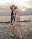 水着 ビキニ セクシー レースアップ メッシュ シェル ギャル系  写真映え ビーチ 温泉 リゾートDQ7-DP-A11035