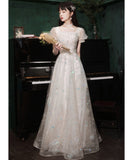 ロングドレス キャバドレス パーティードレス 半袖 スパンコール シンプル 上品 バースデー パーティー JC2-MLB1154