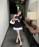 ミニドレス フリル 水玉模様 エレガント お洒落 かわいい 誕生日party YH2-LE-n177