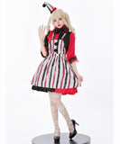 【5点セット】 かわいい コスプレ ハロウィン ホラー ピエロ コスチューム 仮装 制服パーティー JC2-XJ4267