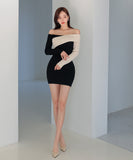 ミニドレス キャバドレス ワンショルダー 着痩せ セリフ セクシー おしゃれ YH2-ZED889736BH538