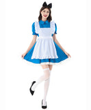 【3点セット】夢かわ コスプレ ハロウィン アリス  エプライムブルー ロリータフリル メイド服 仮装パーティー JC2-XJY6028