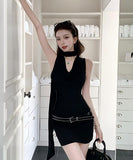 セクシーニットワンピース・ウエスト引き締めハイエンドタイト ミニスカート HMZ2-ZED887387GT513