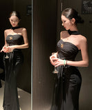 ロングドレス キャバドレス セクシー カットアウト ホルターネック ボディライン ギャル感 ウエストマーク パーティー JC2-XHY913265