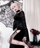 【2点セット】 セクシー コスプレ ハロウィン レトロ ゴシック ベルベット シスター ハーネス アンダーグラウンド パンク スリット JC2-XJJ235