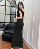 【2色】ロングドレス セクシー エレガント 気質 非対称 脚長効果 party 宴会 YH2-DD6910