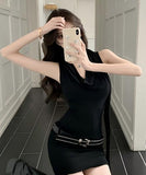 セクシーニットワンピース・ウエスト引き締めハイエンドタイト ミニスカート HMZ2-ZED887387GT513