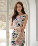 ミニドレス キャバドレス おしゃれ セクシー 通勤 花柄 気質 YH2-ZED886012BH506