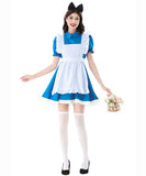 【3点セット】夢かわ コスプレ ハロウィン アリス  エプライムブルー ロリータフリル メイド服 仮装パーティー JC2-XJY6028