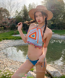 ビキニ セクシー ニット 水着 モノキニ 縞模様 ビーチ おしゃれ 大人可愛い YH7-YZM-QMYA770