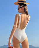 水着 ビキニ モノキニ Vネック 谷間露出 おしゃれ セクシー INS話題 YH7-CF24656