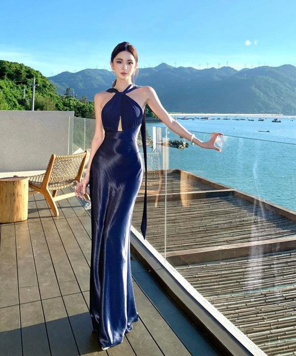 ロングドレス セクシー フレンチ風 エレガント セレブ感 上品 ホルターネック パーティー・誕生日・二次会向け JC2-CD6-157-82530580