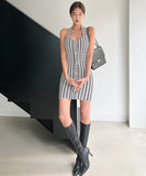 ミニドレス キャバドレス セクシー チェック柄 Vネック おしゃれ YH2-ZED2849-453