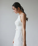 【2色】ロングドレス キャバドレス パーティードレス シンプル フィット感 上品 リボン キャミソール ホルターネック バースデー パーティー JC2-JSXA868