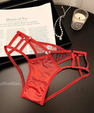 下着 サテンレース ショーツ 透け感 細ストラップ セクシー 三角ショーツ  綿100%のクロッチャー付き LW2-RS61-70d