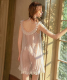 セクシー レース ナイトドレス  バックオープン ルームウェア シースルー ランジェリー 網レース 下着 ナイトウェア LW8-GRXK6480