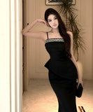 【2色】ロングドレス　荷葉模様ミディ丈ノースリーブドレスセットアップエレガント風・涼感素材    HMZ2-ZED883354DXH502