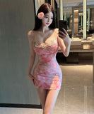 ミニドレス キャバドレス セクシー フラワー刺繍 キャミワンピ ボディコン クラブ 指名 JC2-2877DXH433