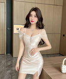 【3色】キャバドレス ミニドレス セクシー party おしゃれ 谷間露出 着痩せ YH2-DD6432