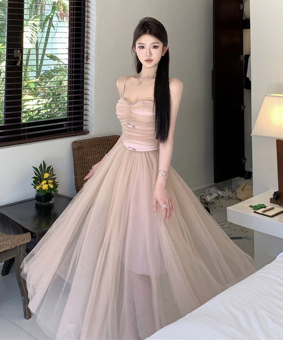 Lady's coco ロングドレス キャバドレス セクシー  チュール切り替え リボンキャミワンピ ウエストマーク フレアシルエット JC2-CD1-119-97380720