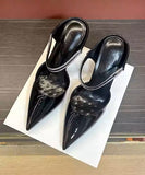 【2色】ハイヒール サンダル ポインテッドトゥ ビジュー付きストラップ ピンヒール クローズドトゥ デート お出かけ 出勤 JC5-FZ-MX-067