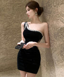 【ロング＆ミニ】Lady's coco キャバドレス セクシー オフショルダー ビジューデザイン ボディコン ベルベット 着やせ パーティー JC2-ZED882631DXH437A