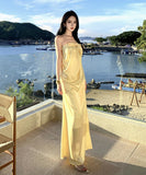 ロングドレス キャバドレス セクシー ベアトップ 上品 サテン リボンデザイン カットアウト バックオープン 誕生日 JC2-XHY911182