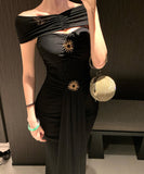 ロングドレス キャバドレス セクシー カットアウト ホルターネック ボディライン ギャル感 ウエストマーク パーティー JC2-XHY913265