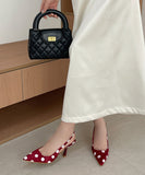 【3色】ハイヒール バックストラップサンダル ポインテッドトゥ サテン ドット柄 ガーリー デート お出かけ JC5-JLG-MZU-8919-2