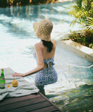 2点セット 水着 モノキニ ビキニ かわいい ヒナギク 花柄 セクシー 海辺 YH7-KSD2096