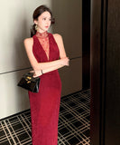 【2色】ミニドレス キャバドレス セクシー レース切り替え ドレープネック ノースリーブ ボディコン パーティー お呼ばれ JC2-CD6-157-83320760