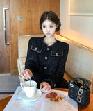 【2点セット】ミニドレス キャバドレス セクシー 高見え フレンチ風 セレブ系 スリム ショートアウター×ミニワンピ セットアップ スパンコールデザイン デート お出かけ JC2-XKDD335B-6502-Sep26