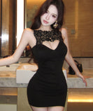 ミニドレス キャバドレス セクシー ギャル系 レース カットアウト ボディコン クラブ JC2-WDS5612