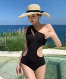 水着 モノキニ カットアウト セクシー ワンショルダー バックオープン ボディフィット 細見え ギャル 温泉 リゾート ビーチ  JC7-DP-A10985