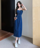 膝丈ドレス キャバドレス デニム セクシー 着痩せ おしゃれ 通勤 YH2-ZED882310GT510