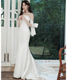 ロングドレス キャバドレス パーティードレス ホワイト ベアトップ マーメイドライン エンゲージメント バースデー パーティー JC2-AYL111001