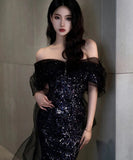 ロングドレス キャバドレス パーティードレス マーメイド フレンチ 上品 オフショルダー イブニングドレス パーティー JC2-MLB232136