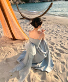 ロングドレス キャバドレス エレガント フレンチ チュール レースアップ リボン 写真映え リゾート JC2-MK-T-157A-8329