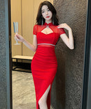 【2色】ロングドレス キャバドレス 宴会 谷間露出 セクシー おしゃれ 女性魅力 YH2-DD6559