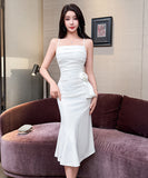 【2色】膝丈ドレス キャバドレス エレガント 上品 ボディコン フラワーモチーフ デート お出かけ JC2-JX5899