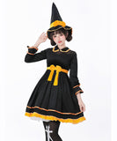 【3点セット】 かわいい コスプレ ハロウィン ウィッチ  仮装 パンプキンモチーフ 制服パーティー JC2-XJJ232